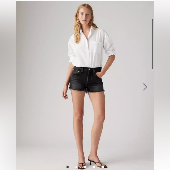 Levi’s 501 original fit black high rise women’s classic festival shorts 29 NWT - Picture 1 of 8